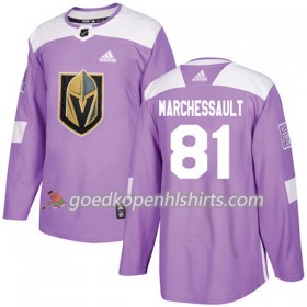 Vegas Golden Knights Jonathan Marchessault 81 Adidas 2017-2018 Purper Fights Cancer Practice Authentic Shirt - Mannen